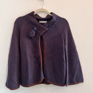 Zara brown jacket cardigan brown and navy size medium